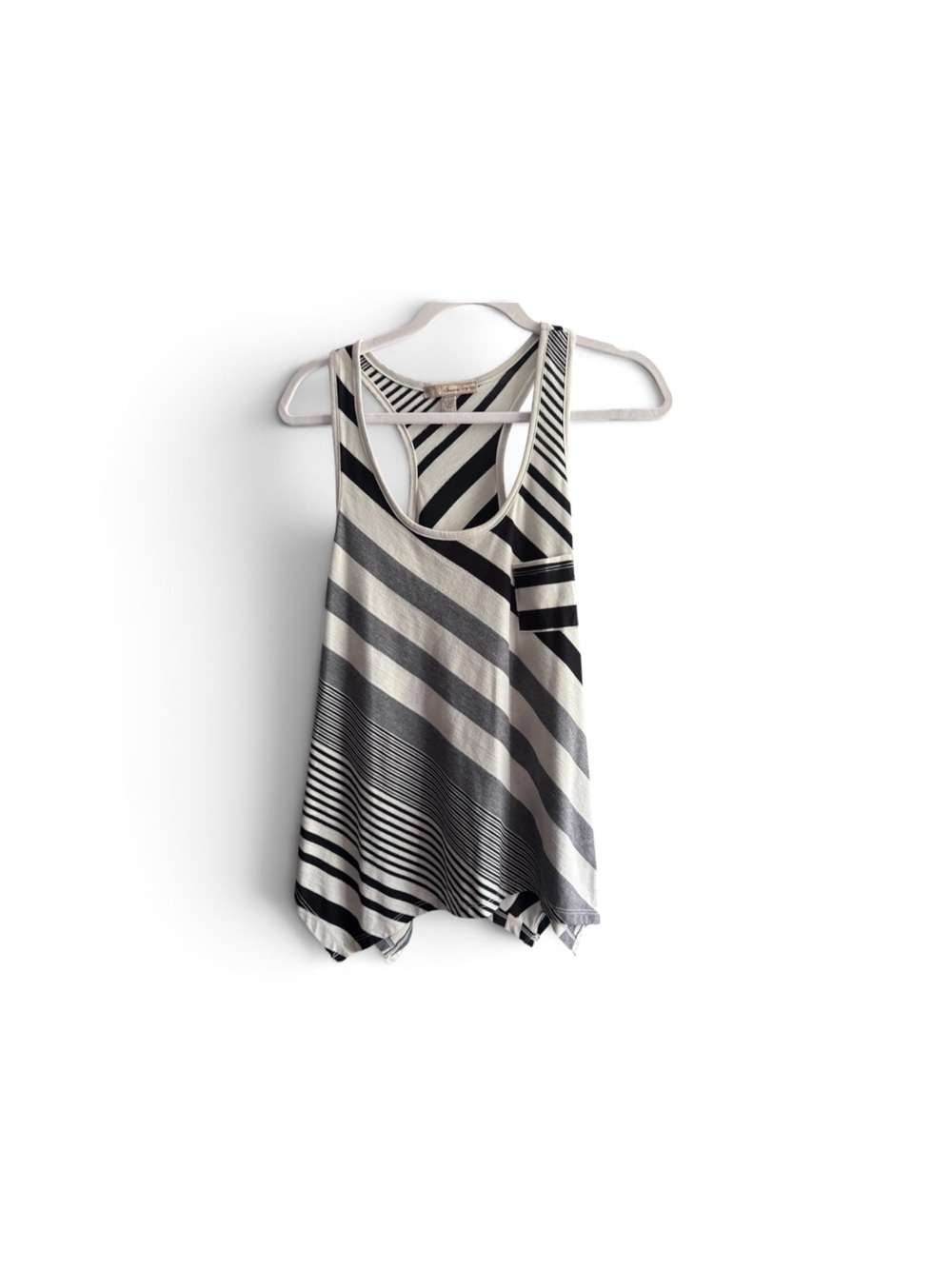 American Rag Black & White Striped Racerback Tank